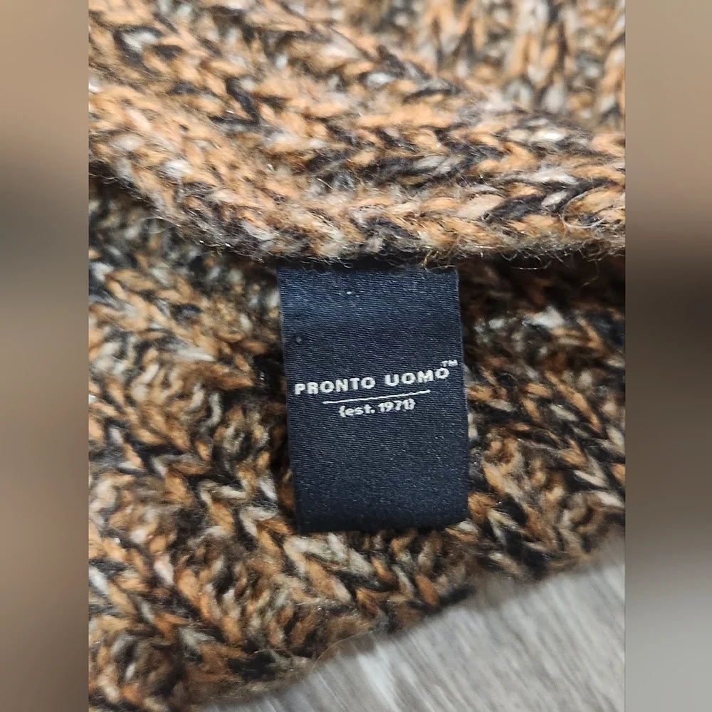 Mens Wearhouse Brown Wool Blend Beanie And Scarf Set One Size - Picture 3 of 7